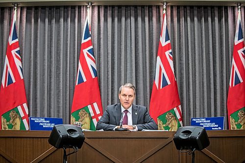 MIKAELA MACKENZIE / WINNIPEG FREE PRESS

Health, seniors and active living minister Cameron Friesen speaks to the media at a call-in press conference at the Manitoba Legislative Building in Winnipeg on Friday, Nov. 13, 2020. For Danielle Da Silva story.

Winnipeg Free Press 2020