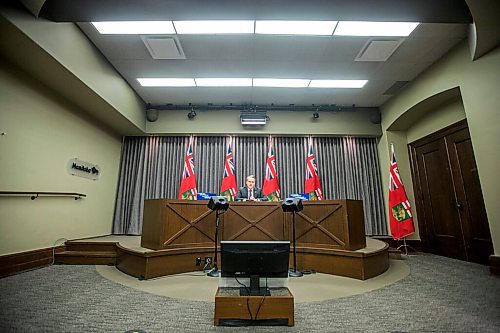 MIKAELA MACKENZIE / WINNIPEG FREE PRESS

Health, seniors and active living minister Cameron Friesen speaks to the media at a call-in press conference at the Manitoba Legislative Building in Winnipeg on Friday, Nov. 13, 2020. For Danielle Da Silva story.

Winnipeg Free Press 2020