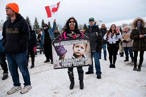 Daniel Crump / Winnipeg Free Press. Anti-mask protestors from the Hugs Over Masks group attend a rally at AD Penner Park in Steinbach . November 14, 2020.