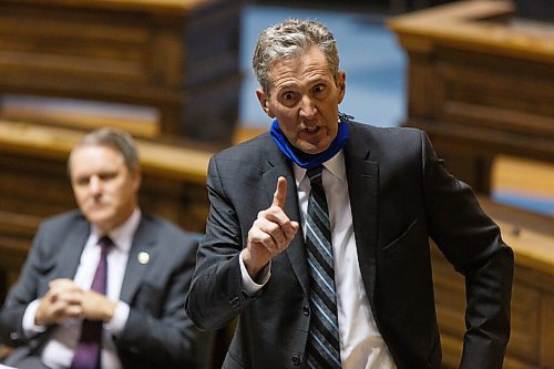 MIKE DEAL / WINNIPEG FREE PRESS
Premier Brian Pallister talks during question period in the Manitoba Legislative Assembly, Tuesday afternoon.
201117 - Tuesday, November 17, 2020.