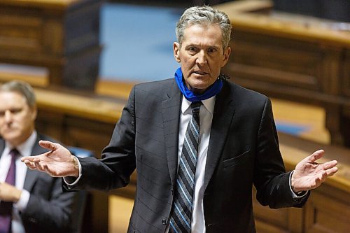 MIKE DEAL / WINNIPEG FREE PRESS
Premier Brian Pallister talks during question period in the Manitoba Legislative Assembly, Tuesday afternoon.
201117 - Tuesday, November 17, 2020.