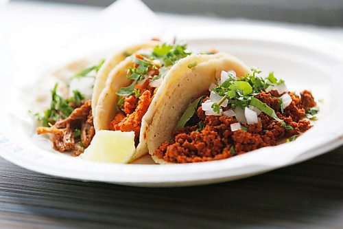 JOHN WOODS / WINNIPEG FREE PRESS
Betty Calderon-Villasenor of the BMC Market on Osborne makes some tacos and quesadillas  in her restaurant in Winnipeg Thursday, November 19, 2020. 

Reporter: Eva