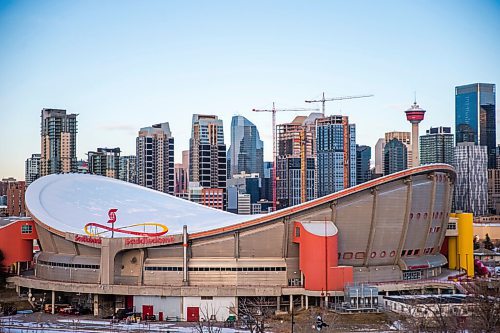 MIKAELA MACKENZIE / WINNIPEG FREE PRESS

The Saddledome in Calgary on Monday, Nov. 23, 2020. For Jeff Hamilton story.

Winnipeg Free Press 2020