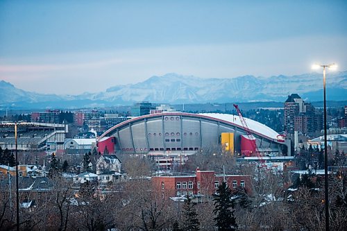 MIKAELA MACKENZIE / WINNIPEG FREE PRESS

The Saddledome in Calgary on Monday, Nov. 23, 2020. For Jeff Hamilton story.

Winnipeg Free Press 2020