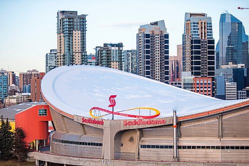 MIKAELA MACKENZIE / WINNIPEG FREE PRESS

The Saddledome in Calgary on Monday, Nov. 23, 2020. For Jeff Hamilton story.

Winnipeg Free Press 2020