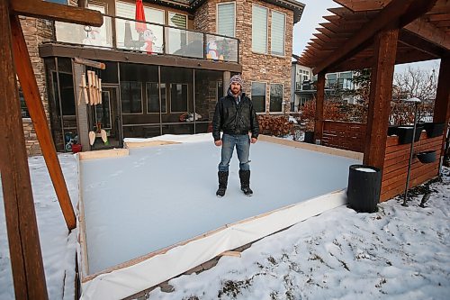 JOHN WOODS / WINNIPEG FREE PRESS
Ryan Starkell, owner of My O.D.R. (My Outdoor Rink), is photographed at one of his home rink installations in  East St Paul Monday, November 23, 2020. 

Reporter: Kellen