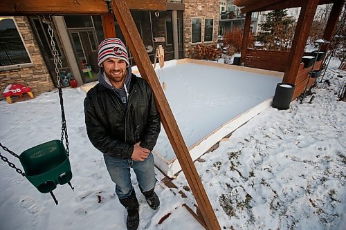 JOHN WOODS / WINNIPEG FREE PRESS
Ryan Starkell, owner of My O.D.R. (My Outdoor Rink), is photographed at one of his home rink installations in  East St Paul Monday, November 23, 2020. 

Reporter: Kellen
