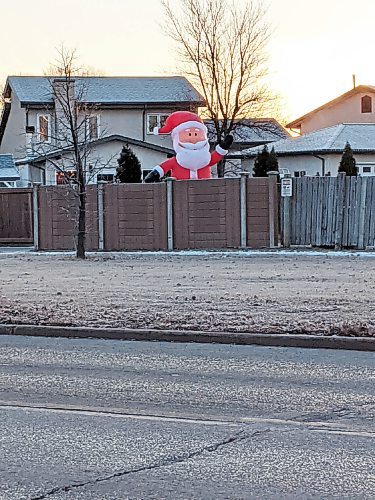 Canstar Community News A giant Santa Claus has been inflated near the intersection of Warde Avenue and Paddington Road in River Park South.