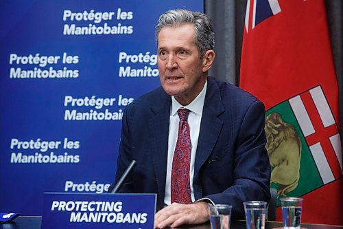 MIKE DEAL / WINNIPEG FREE PRESS
Premier Brian Pallister provids an update on efforts to beef up enforcement of public-health orders in wake of the COVID-19 pandemic Tuesday morning at the Manitoba Legislative building.
201124 - Tuesday, November 24, 2020.