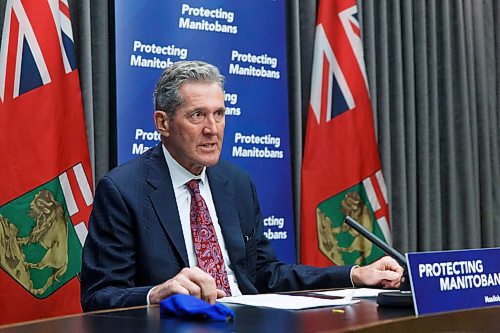 MIKE DEAL / WINNIPEG FREE PRESS
Premier Brian Pallister provids an update on efforts to beef up enforcement of public-health orders in wake of the COVID-19 pandemic Tuesday morning at the Manitoba Legislative building.
201124 - Tuesday, November 24, 2020.