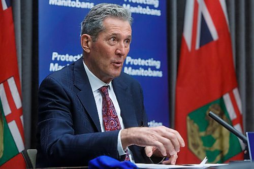 MIKE DEAL / WINNIPEG FREE PRESS
Premier Brian Pallister provids an update on efforts to beef up enforcement of public-health orders in wake of the COVID-19 pandemic Tuesday morning at the Manitoba Legislative building.
201124 - Tuesday, November 24, 2020.