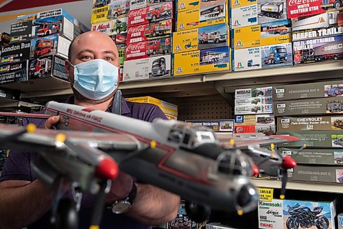 JESSE BOILY  / WINNIPEG FREE PRESS
Igor Lukianovsky, owner of Hobby Sense, shows a complete model among his ready to be made models at his store on Wednesday. Wednesday, Nov. 25, 2020.
Reporter:Randall King