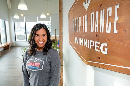 Daniel Crump / Winnipeg Free Press. Maria Rawluk, owner of Drop-In Dance, poses in her Portage Ave. studio. During the pandemic Drop-In Dance is offering virtual dance classes. Teachers livestream the lessons from their own living rooms while the studio sits empty. November 28, 2020.