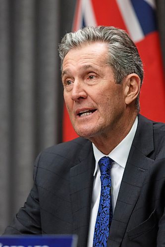 MIKE DEAL / WINNIPEG FREE PRESS
Premier Brian Pallister speaks during a COVID-19 enforcement update Tuesday morning at the Manitoba Legislative building.
201201 - Tuesday, December 01, 2020.