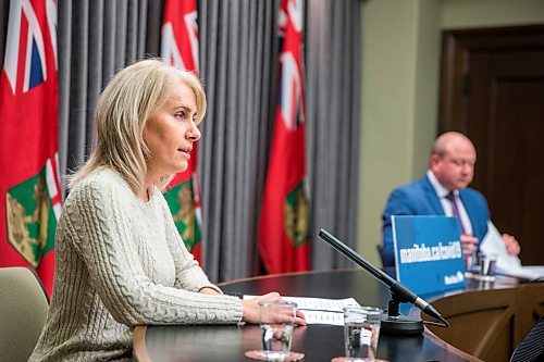 MIKAELA MACKENZIE / WINNIPEG FREE PRESS

Dr. Brent Roussin, chief public health officer, and Lanette Siragusa, chief nursing officer, provide their COVID-19 update at the Manitoba Legislative Building in Winnipeg on Monday, Dec. 7, 2020. For Larry Kusch story.

Winnipeg Free Press 2020