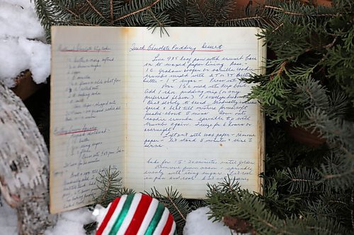 RUTH BONNEVILLE / WINNIPEG FREE PRESS

ENT  - holiday recipes - Wendy May

Wendy May is the owner of the Oakwood Cafe and she has submitted her grandma's Polish Chrust recipe (it's a deep-fried pastry dusted with sugar). The recipe comes from her Grandma's handwritten cookbook, which Wendy inherited when she passed away in 2000. 

Photos of the handwritten recipes from cookbook including Quick Chocolate Pudding. 


Story:  I've asked local chefs/restaurant owners to submit their favourite family holiday recipes and the stories behind them for an upcoming food feature. 


Eva Wasney story.

Dec 8th,. 2020