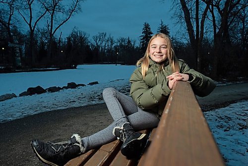 JESSE BOILY  / WINNIPEG FREE PRESS
Averie Peters, 10, who got her first speaking role in a Hallmark movie, Project Christmas Wish, poses for a photo in St. Vital Park on Tuesday. Tuesday, Dec. 8, 2020.
Reporter: Kellen