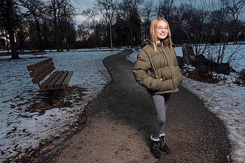 JESSE BOILY  / WINNIPEG FREE PRESS
Averie Peters, 10, who got her first speaking role in a Hallmark movie, Project Christmas Wish, poses for a photo in St. Vital Park on Tuesday. Tuesday, Dec. 8, 2020.
Reporter: Kellen