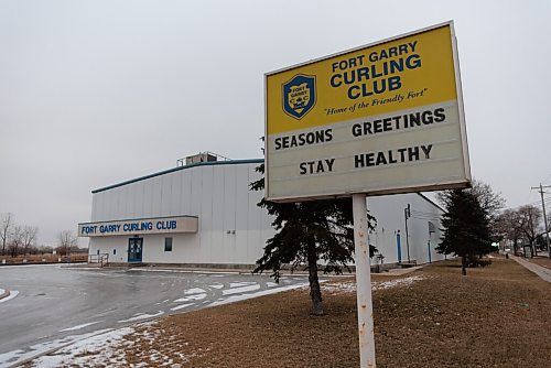 JESSE BOILY  / WINNIPEG FREE PRESS
The Fort Garry Curling Club on Friday. Curling clubs are shut down until January due to COVID-19 restrictions with out a season many fear financial hardships.  Friday, Dec. 11, 2020.
Reporter: Jason Bell