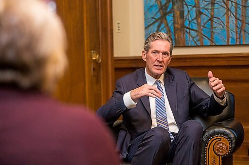 MIKAELA MACKENZIE / WINNIPEG FREE PRESS

Premier Brian Pallister speaks to the Free Press for a year-end interview in his office at the Manitoba Legislative Building in Winnipeg on Tuesday, Dec. 15, 2020. For Carol Sanders story.

Winnipeg Free Press 2020