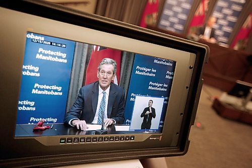 JOHN WOODS / WINNIPEG FREE PRESS
Manitoba Premier Brian Pallister speaks during his COVID-19 press conference at the Manitoba legislature in Winnipeg Tuesday, December 15, 2020. 

Reporter: ?