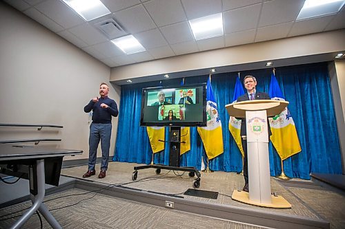 MIKAELA MACKENZIE / WINNIPEG FREE PRESS

Mayor Brian Bowman speaks about the Rapid Housing Initiative funding, along with provincial and federal government representatives attending virtually, at City Hall in Winnipeg on Friday, Dec. 18, 2020.  For Dylan Robertson story.

Winnipeg Free Press 2020