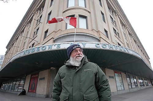 JOHN WOODS / WINNIPEG FREE PRESS
Gordon Goldsborough, President and head researcher at the Manitoba Historical Society (MHS), is photographed outside the Hudson Bay (HB) building in downtown Winnipeg Sunday, December 20, 2020. The MHS and other provincial heritage agencies have written an open letter to the mayor suggesting that he needs to expand his scope of the HB Building committee to include someone with heritage experience.

Reporter: Lawrynuik