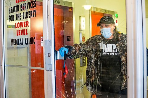 MIKAELA MACKENZIE / WINNIPEG FREE PRESS

Dave Comeau, who has moved in with his mother as he fears for her safety, shows the damage at St. Andrew's Place seniors (55+) residence in Winnipeg on Monday, Dec. 21, 2020. 

Winnipeg Free Press 2020