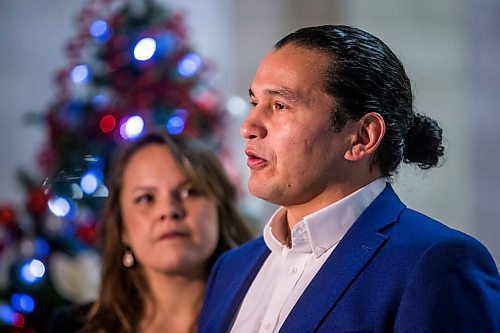 MIKAELA MACKENZIE / WINNIPEG FREE PRESS

NDP leader Wab Kinew and his wife, Lisa Kinew, give an end-of-year message to Manitobans at the Manitoba Legislative Building in Winnipeg on Tuesday, Dec. 22, 2020. 

Winnipeg Free Press 2020