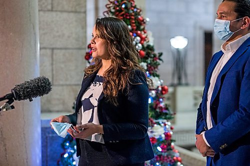 MIKAELA MACKENZIE / WINNIPEG FREE PRESS

Lisa Kinew and  her husband, NDP leader Wab Kinew, give an end-of-year message to Manitobans at the Manitoba Legislative Building in Winnipeg on Tuesday, Dec. 22, 2020. 

Winnipeg Free Press 2020