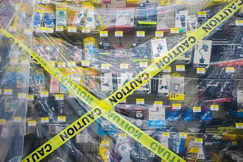 MIKAELA MACKENZIE / WINNIPEG FREE PRESS

Non-essential car accessories are blocked off at Walmart in Winnipeg on Tuesday, Dec. 22, 2020. For Rosanna Hempel story.

Winnipeg Free Press 2020