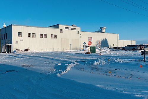 JESSE BOILY  / WINNIPEG FREE PRESS
The  AGI Westeel building, where about 90 per cent of the workers have been laid off, at 450 Rue Desautels on Wednesday. Wednesday, Dec. 23, 2020.
Reporter: