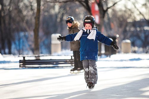 MIKAELA MACKENZIE / WINNIPEG FREE PRESS

Felix Mahe, five (front), and his brother, Samuel Mahe, eight, brave the cold to go skating for the first time this winter at The Forks in Winnipeg on Thursday, Dec. 24, 2020. The canopy rink and some of the trails at The Forks opened yesterday. Standup.

Winnipeg Free Press 2020