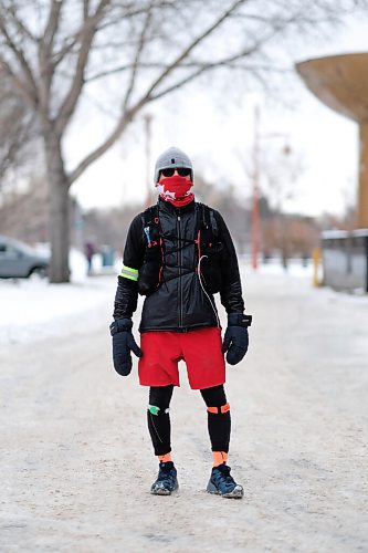Daniel Crump / Winnipeg Free Press. Junel Malapad has done a 50km run every week for a year while raising money for different charities. Today is his final day and he is running 100km, double the distance. December 26, 2020.