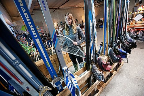 JOHN WOODS / WINNIPEG FREE PRESS
Jenny Sawatzky, owner of the Bicycle Garden, is photographed in the shop Sunday, December 27, 2020.  The Bicycle Garden rented bikes during the summer and are now renting skis and snow shoes during the winter.

Reporter: ?