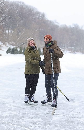 RUTH BONNEVILLE / WINNIPEG FREE PRESS

Local - Ice river fun

Newly engaged couple,  Erika Hoskins and Kerry Bosko have fun as they skate on the Assiniboine river rink created by river lot owners in the area Tuesday. They got engaged in October and have two wedding date options  but haven't had engagement photos taken yet.

Area residents expanded their skating rinks this year for their families and area residents to enjoy winter activities. 

Dec 29th,. 2020