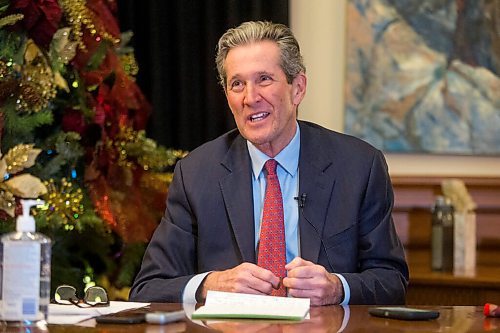 MIKAELA MACKENZIE / WINNIPEG FREE PRESS

Premier Brian Pallister chats with media in his office at the Manitoba Legislative Building on Wednesday, Dec. 30, 2020. For Larry Kusch story.

Winnipeg Free Press 2020