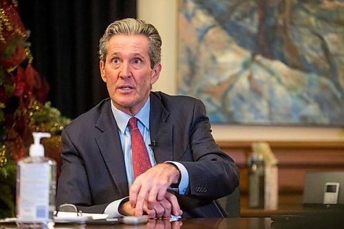 MIKAELA MACKENZIE / WINNIPEG FREE PRESS

Premier Brian Pallister chats with media in his office at the Manitoba Legislative Building on Wednesday, Dec. 30, 2020. For Larry Kusch story.

Winnipeg Free Press 2020