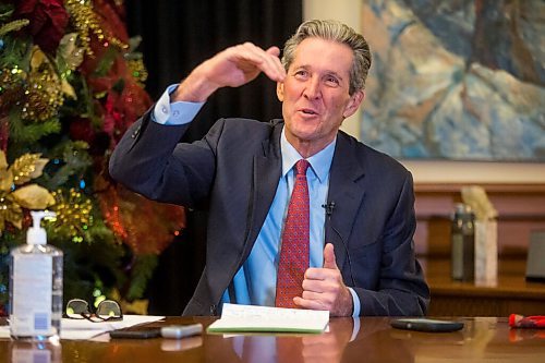 MIKAELA MACKENZIE / WINNIPEG FREE PRESS

Premier Brian Pallister chats with media in his office at the Manitoba Legislative Building on Wednesday, Dec. 30, 2020. For Larry Kusch story.

Winnipeg Free Press 2020