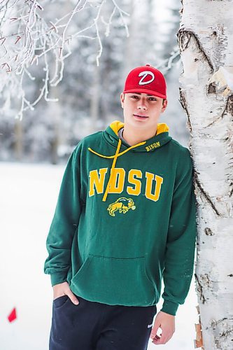 MIKAELA MACKENZIE / WINNIPEG FREE PRESS

Okotoks Baseball Academy and NDSU catcher Bennett Freiter poses for a portrait at home in St. Andrews on Wednesday, Dec. 30, 2020. For Mike Sawatzky story.

Winnipeg Free Press 2020