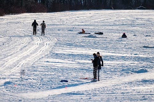 Daniel Crump / Winnipeg Free Press. Cross country skiers, walkers and tobogganers get out on a mild Saturday afternoon to enjoy the multitude of outdoor activities possible at Churchill Drive Park. January 2, 2021.