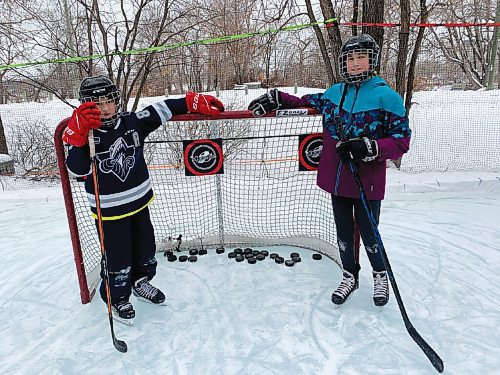 Canstar Community News Lucas and Eva Kozielec have been enjoying their outdoor rink in Norwood Flats.