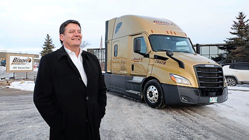 RUTH BONNEVILLE / WINNIPEG FREE PRESS

Biz - Bison transport 

Portrait of Rob Penner, the CEO of Bison, at Bison Transport on Sherwin Rd. Wpg. 

Story is about James Richardson & Sons acquiring Bison Transport (the sixth largest trucking company in the county).  Rob Penner, the CEO of Bison, who is staying on to run the company for Richardsons. 

Martin Cash story. 

Jan 05,. 2021
