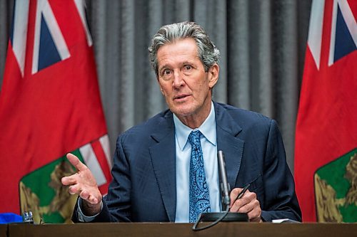 MIKAELA MACKENZIE / WINNIPEG FREE PRESS

Premier Brian Pallister announces new business supports at a press conference at the Manitoba Legislative Building in Winnipeg on Tuesday, Jan. 12, 2021. For Larry story.

Winnipeg Free Press 2020