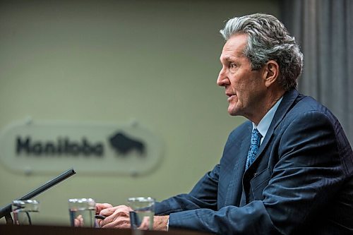 MIKAELA MACKENZIE / WINNIPEG FREE PRESS

Premier Brian Pallister announces new business supports at a press conference at the Manitoba Legislative Building in Winnipeg on Tuesday, Jan. 12, 2021. For Larry story.

Winnipeg Free Press 2020