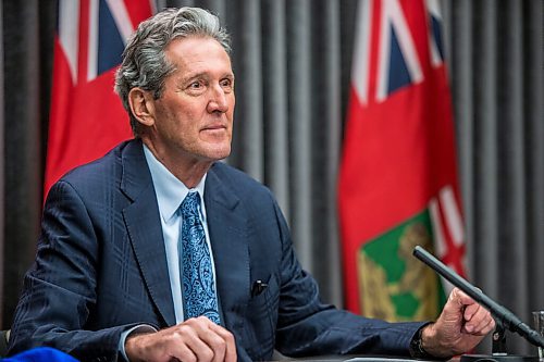 MIKAELA MACKENZIE / WINNIPEG FREE PRESS

Premier Brian Pallister announces new business supports at a press conference at the Manitoba Legislative Building in Winnipeg on Tuesday, Jan. 12, 2021. For Larry story.

Winnipeg Free Press 2020