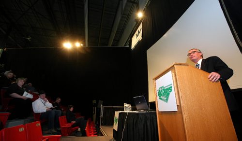 Brandon Sun Manitoba Agriculture Minister Stan Struthers spoke at on the opening afternoon at Ag Days being held at the Keystone Centre on Tuesday. (Bruce Bumstead/Brandon Sun)