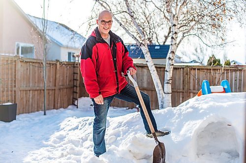 MIKAELA MACKENZIE / WINNIPEG FREE PRESS

Gordon Giesbrecht, a former wilderness instructor, and a professor of cold physiology, poses for a portrait while demonstrating some quinzee making techniques in his back yard in Winnipeg on Wednesday, Jan. 13, 2021.  For Ben Waldman story.

Winnipeg Free Press 2021