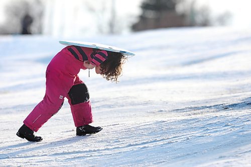 RUTH BONNEVILLE / WINNIPEG FREE PRESS

Local - Tobogganing Standup 

Four-year-old Mary (last name withheld), finds a unique  way to carry her sled back up the hill while balancing it on her back while sledding under the St. James Bridge with her sisters and mom on Wednesday.


Jan 13,. 2021