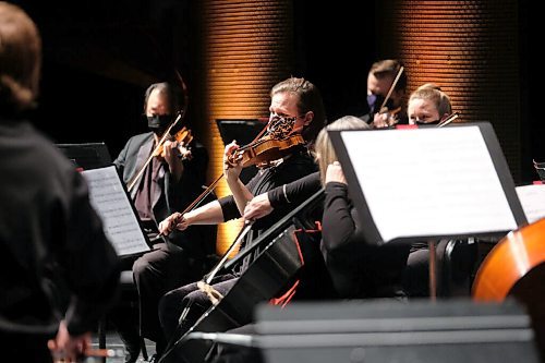 Daniel Crump / Winnipeg Free Press. The Winnipeg Symphony Orchestra open the 2021 Winnipeg New Music Festival. The performance is being streamed live from the Centennial Concert Hall directly to viewers online. January 23, 2021.